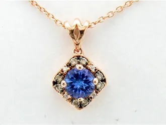 Le Vian Ladies Blueberry Tanzanite Necklaces set in 14K Strawberry Gold