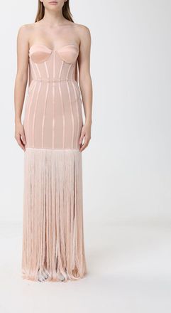 Elisabetta Franchi Abito bustier in cr&ecirc;pe con frange