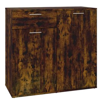 vidaXL Vidaxl - Aparador Madera Contrachapada Roble Ahumado 80x36x75 Cm