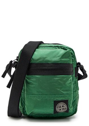 Stone Island Logo-appliqu&eacute;d Nylon Pouch bag - Green - One Size