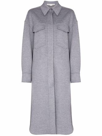 Stella McCartney Linda wool coat - women - Cotton/Wool - 38 - Grey