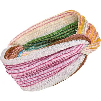 Missoni Stripe Knotted Headband in 0001 White Multi at Nordstrom