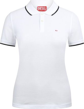 Diesel T-Tendy Microdiv-poloshirt voor dames (Helder wit)