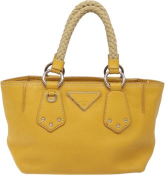Prada Yellow Leather Handbag (Pre-Owned)