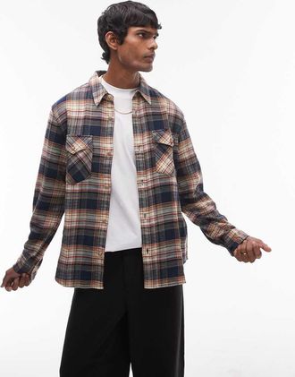 Levi's Camicia taglio comodo in twill di cotone fiammato blu navy a quadri stile western