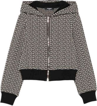 Balmain Hoodie With All-Over Pb Monogram Motif