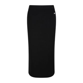 Dolce & Gabbana Falda l&aacute;piz de punto de viscosa el&aacute;stica con logotipo DG - Skirts - Mujer - Negro - M