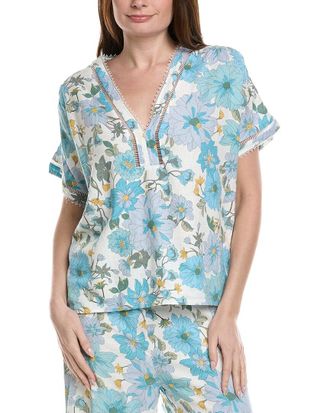 Alberta Ferretti Philosophy Printed Linen-Blend Blouse
