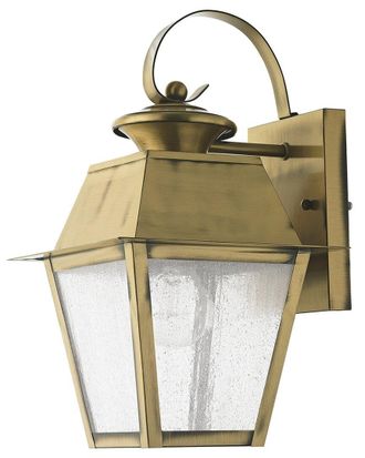 Livex Lighting Mansfield 1-Light Ab Outdoor Wall Lantern