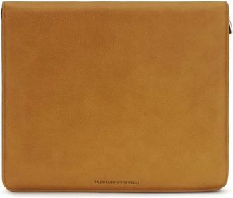Brunello Cucinelli Documentenmap van leer - Heren - Portefeuilles - Bruin - ONE Size - Leer - Accessoires