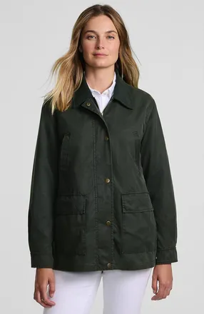 Lands End Waxed Barn Jacket in Dark Green at Nordstrom, Size X-Large