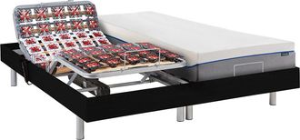 Vente-Unique Set da relax, con sospensioni, memory foam, HESIODE III di YSM&Eacute;E - Motori OKIN - Nero - 2 x 80 x 200 cm