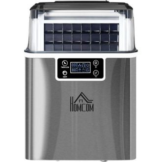 HOMCOM Macchina Ghiaccio da 20kg/24H e 24 Cubetti in 14-18 Minuti Autopulente