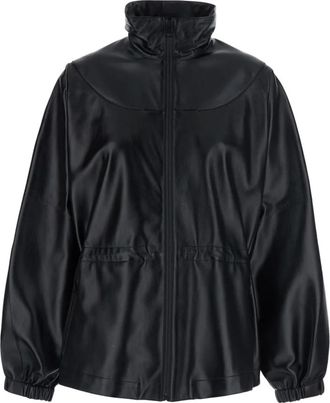 Givenchy High Collar Leather Jacket - Dames - Bomber jackets - Zwart - S - Leer - Jassen