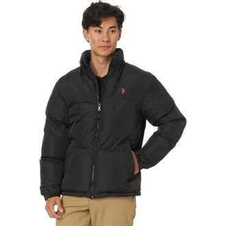 U.S.Polo Association U. S. Polo Assn. Big Channel Puffer Jacket Mens Black Full Zip SGN1700