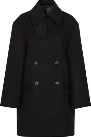 Toteme Broad Double-breasted Wool Peacoat - Black - 32 (UK4 / Xxs)
