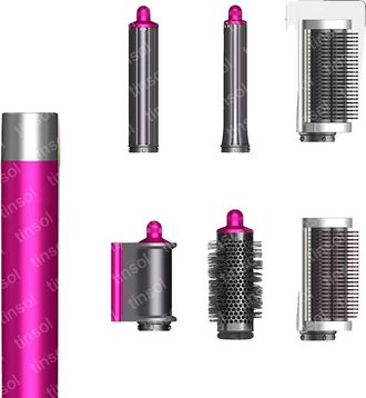 OEM Secador De Pelo Multifuncional, Alto Rendimiento, 6 En 1 - Rojo Rosa, Enchufe Europeo De 220v-240v