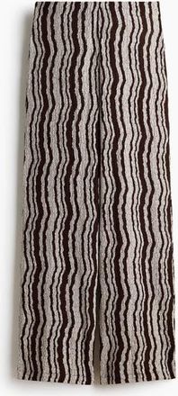 H&M Textured Pull-on Pants in Dark Brown/striped at Nordstrom, Size X-Small