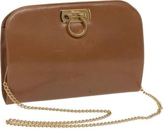 Ferragamo Vintage Gancini Chain Shoulder Bag Leather Leather Shoulder Bag Bag (Pre-Owned)