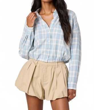 Astr Jensen Plaid Button-Down Shirt In Blue