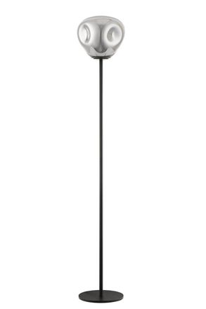 Netlighting Nina 1 Light Floor Lamp Chrome Black in Grey