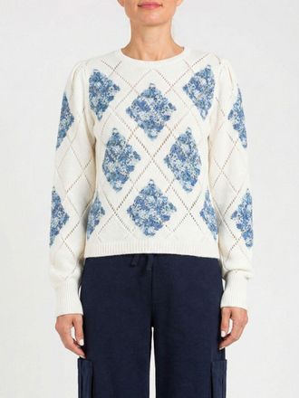 Twinset Pullover girocollo Twinset in cotone con motivo a rombi