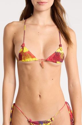 Jaded London Diamante Crystal Embellished Fish Charm Bikini Top in Multi at Nordstrom, Size 12