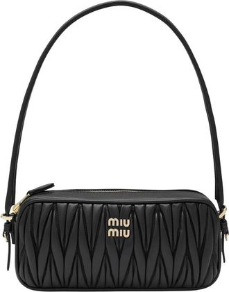 Miu Miu Matelasse Nappa Pouch - Dames - Tassen - Zwart - Maat: ONE Size Leer