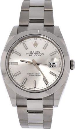 Rolex Oyster Perpetual Datejust Automatic Watch Stainless Steel 41 in Metallic Silver at Nordstrom