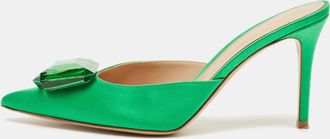 Gianvito Rossi Jaipur Green Satin Mules