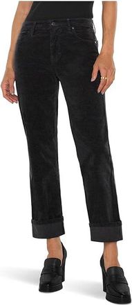 Liverpool L.A. Corduroy Marley Girlfriend Cuffed Pants Womens Clothing Charcoal Slate : 12 30, Cotton/Spandex