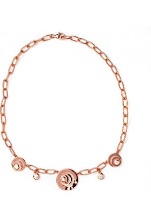 Folli Follie Womens 3N9S059RC Ladies Necklace - Rose Gold Sterling Silver - One Size
