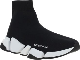 Balenciaga Womens Sneakers Speed Black-White Black-White-Black Polyester Trainers Black/white/black