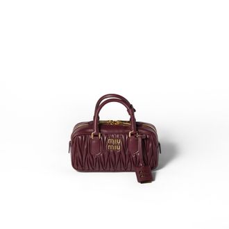Miu Miu Arcadie Matelass&eacute; Nappa Leather Bag, Woman, Burgundy
