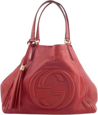 Gucci Pre-owned Shoulder Bags, female, Red, Size: ONE SIZE Pre-owned Soho Tote Bag