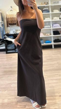 LnA Topanga Strapless Maxi Dress In Pirate Black