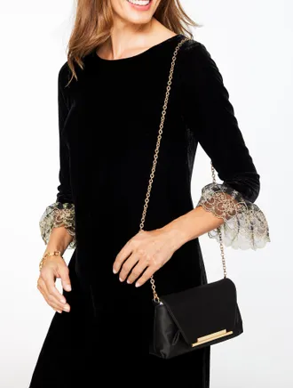 Talbots Satin Crossbody Bag - Black - 001 Talbots