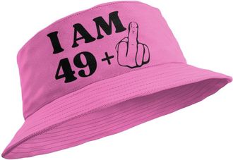 Generic 50th Birthday Bucket Hat I Am 49 Plus 1 (UK, Alpha, L, Pink)