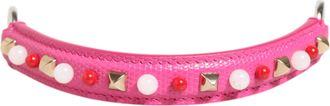 Dolce & Gabbana Pink Embellished Leather Bag Handle Women Shoulder Strap Calf Accessory