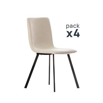 Klast Packs 4 sillas tela beige 43 x 87 cm