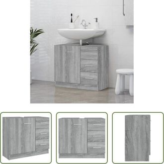 vidaXL Lavabo - Mobile Lavabo Grigio Sonoma 63x30x54 cm in Legno Multistrato
