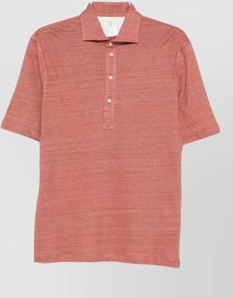 Brunello Cucinelli polo shirt linen cotton short sleeves