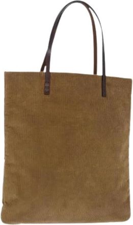 Fendi Pre-owned Corduroy Tote Bag - Dames - Vintage Shopper - Bruin - ONE Size - Leer - Vintage