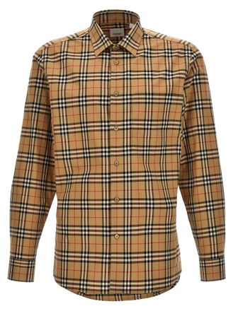 Burberry Beige Check Print Shirt