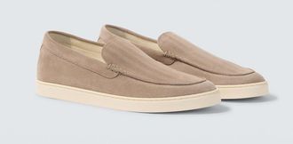 Brunello Cucinelli Chevron suede slip-on shoes