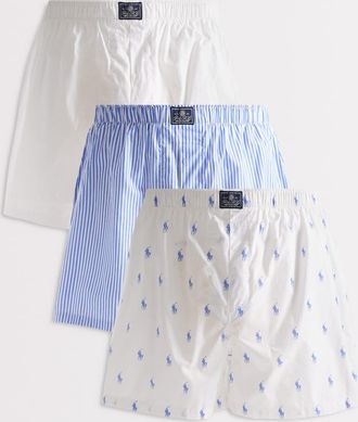 Polo Ralph Lauren Confezione da 3 boxer blu e bianchi multicolore