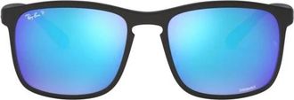 Ray-Ban Chromance Vierkante Zonnebril - Heren - Zonnebrillen - Blauw - 58 MM - Nylon - Accessoires