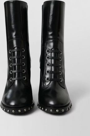 Dolce & Gabbana leather studded lace-up high boots