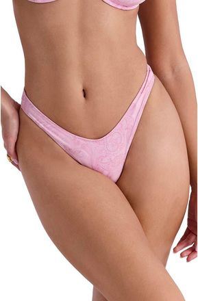 House of CB Capri-K Paisley High Leg Bikini Bottoms in Pink Paisley at Nordstrom, Size X-Small