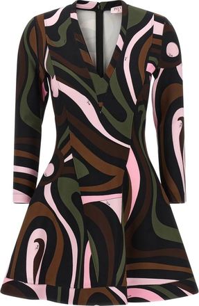 Pucci Marmo Print Mini Jurk - Dames - Korte kleedjes - Veelkleurig - L - Kleedjes